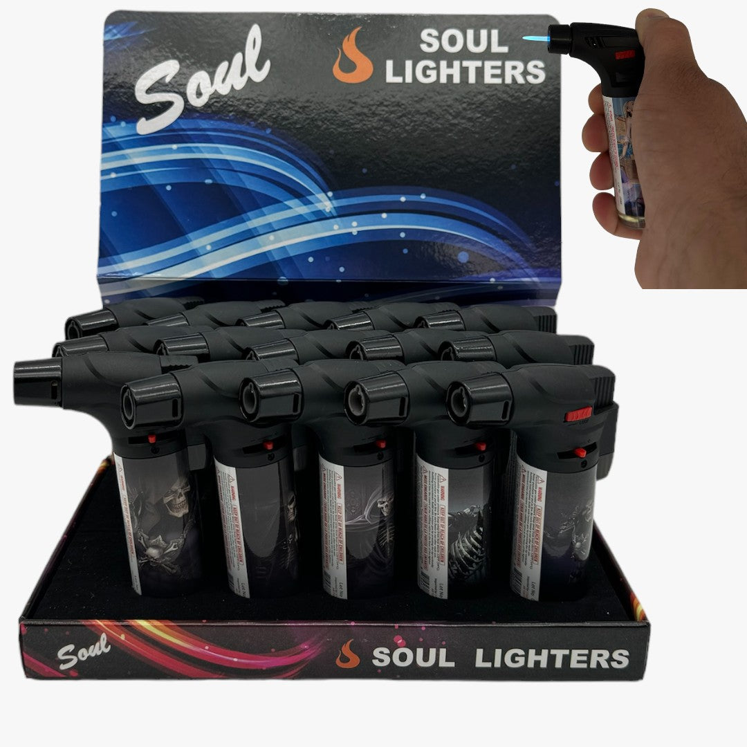 CLASSIC LIGHTER SINGLE FLAME ROUND SKULL 4